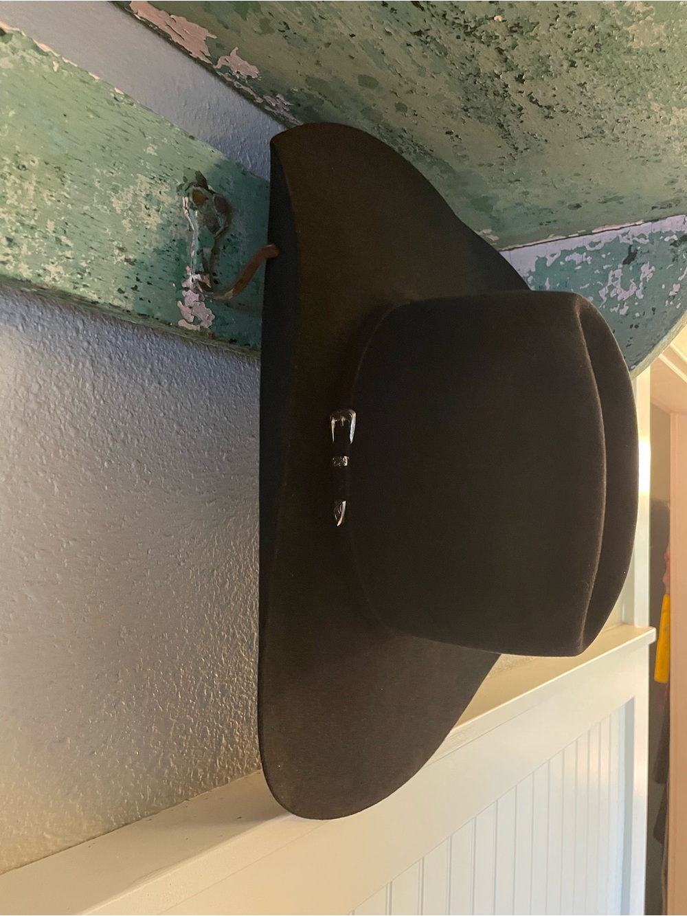 Rodeo King 5X Beaver Black Felt Cowboy Hat Size 7¼ Western Rodeo